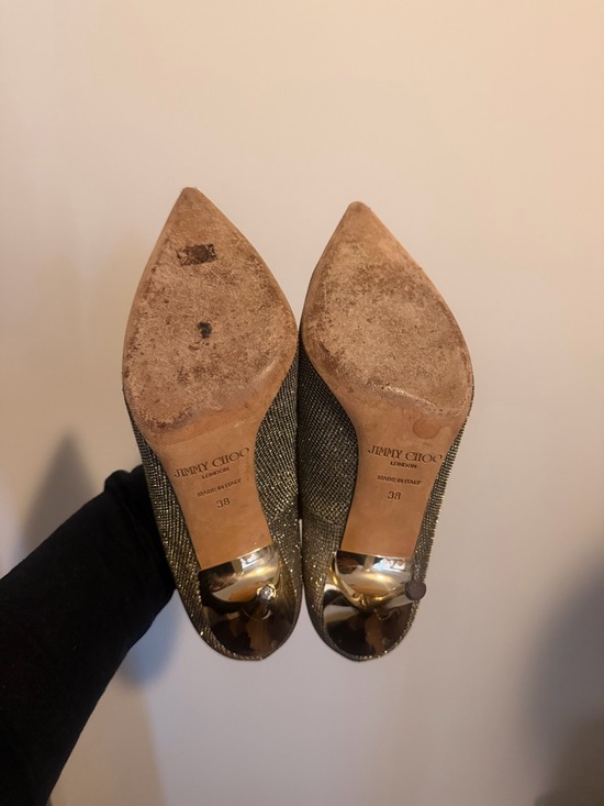 Jimmy Choo Silver Glitter Pointed-Toe Stilettos - Picture 5 of 5